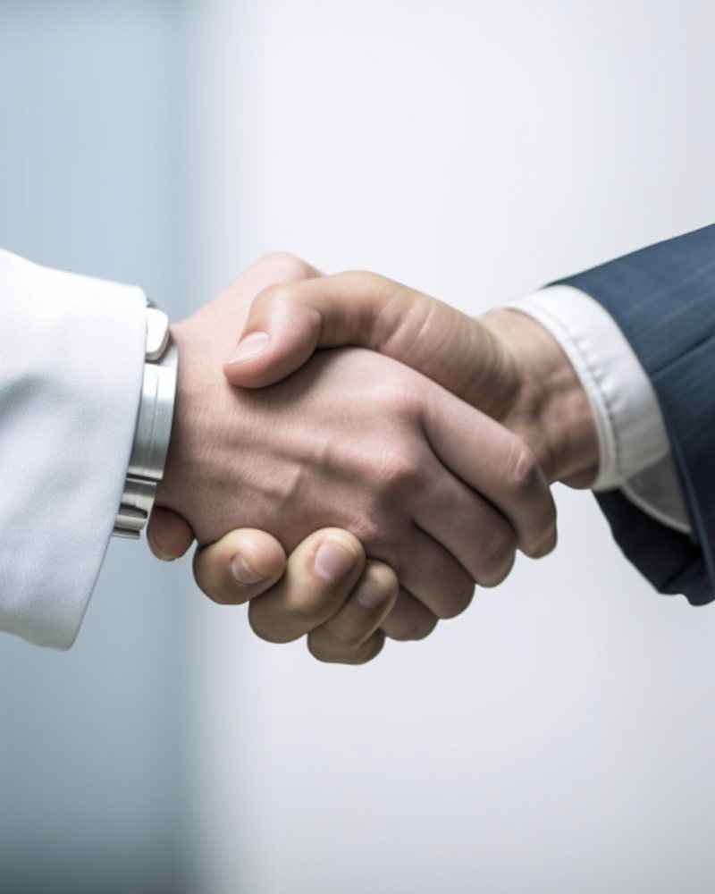 Two people shaking hands